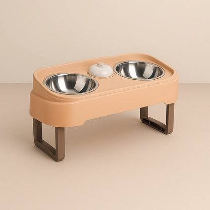 Dual Bowl Pet Feeder With Bell