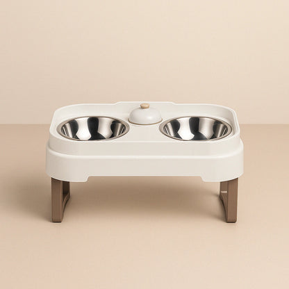 Dual Bowl Pet Feeder With Bell